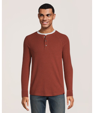 Haut Henley en point de brioche et à manches raglan longues pour hommes, Denver Hayes