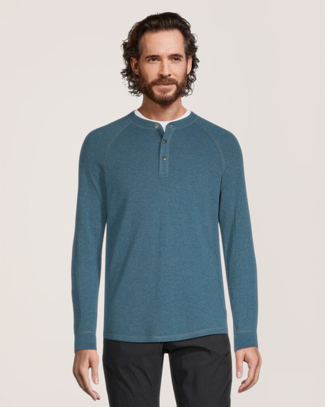 WindRiver Men's Long Sleeve Double Layer Henley