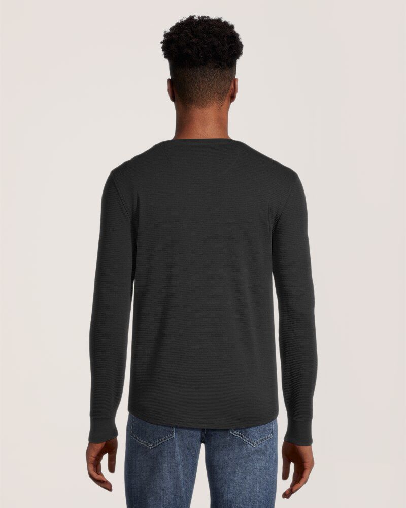 Denver Hayes Men's Long Sleeve Modern Fit Ottoman Henley Shirt