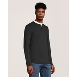 Denver Hayes Men's Long Sleeve Modern Fit Ottoman Henley Shirt Front_Three_Fourths_Angled_Right