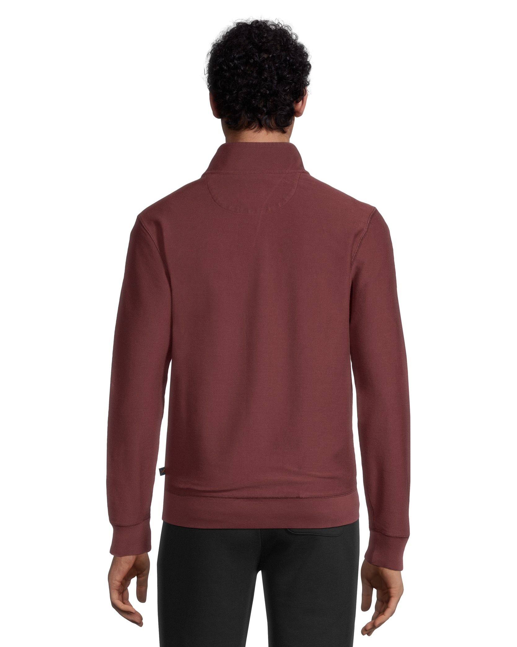 Denver Hayes Men's Reverse Twill Quarter Zip Mock Neck Pullover