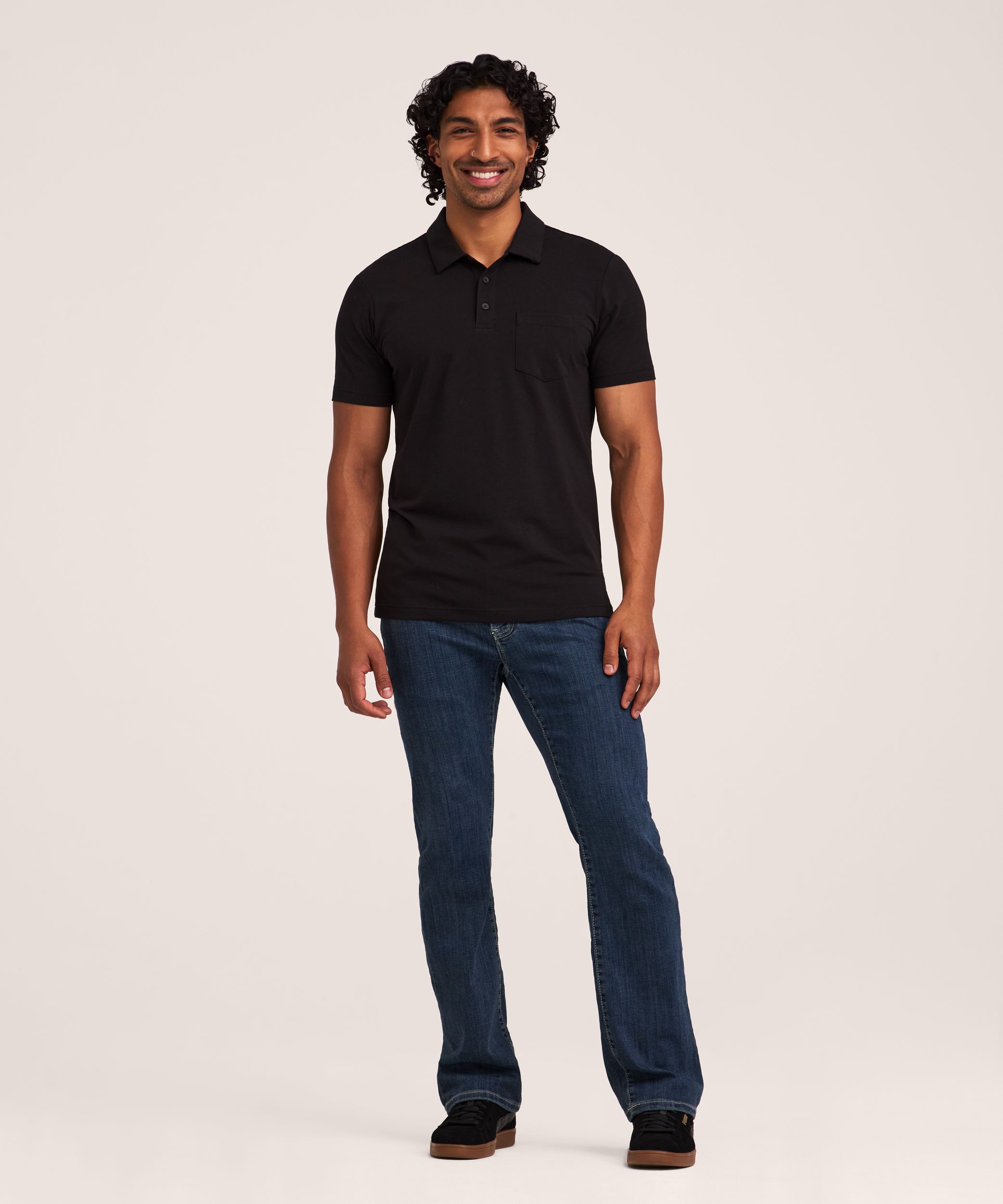 Denver Hayes Men's Modern Fit Stretch Polo Shirt