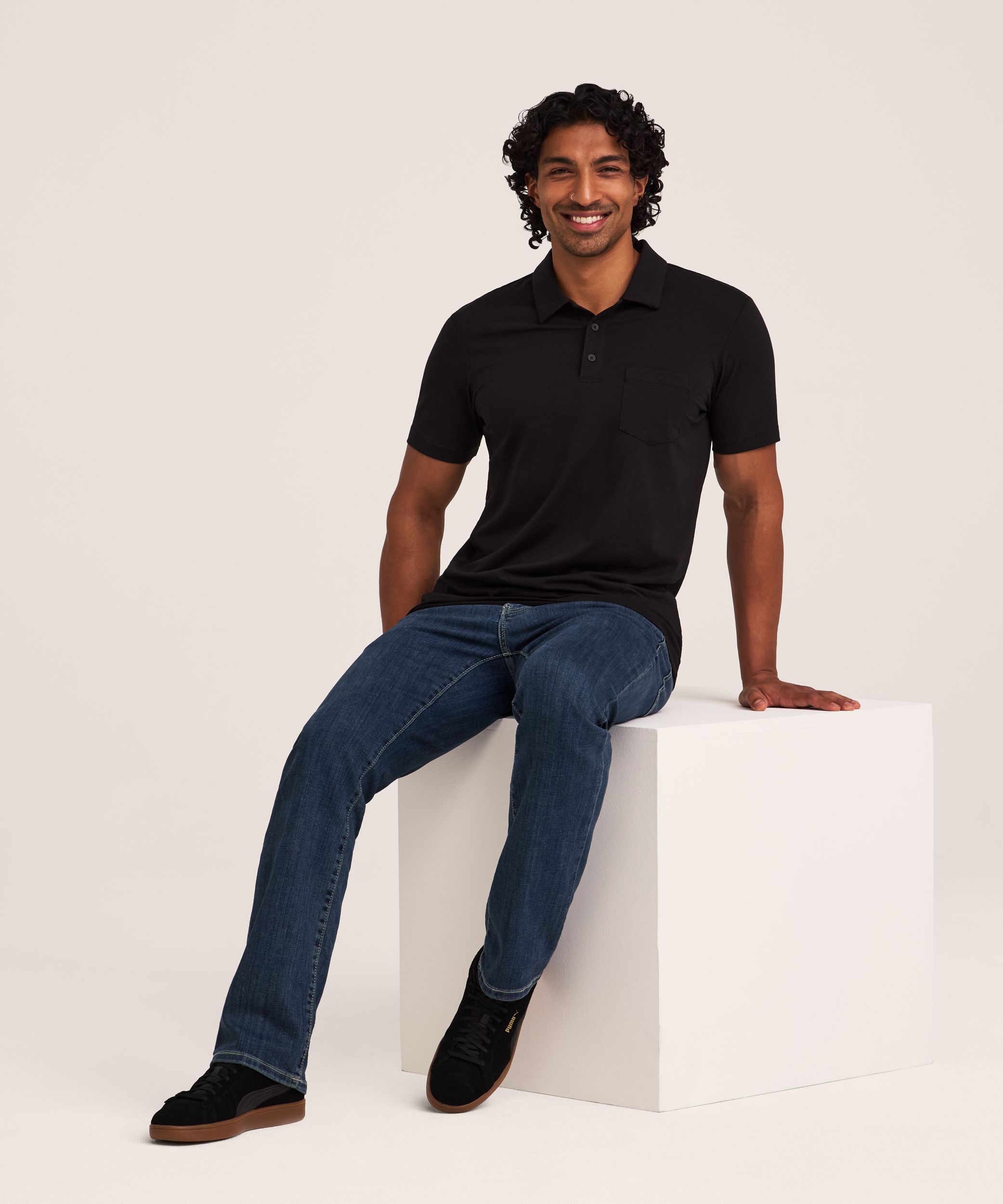Denver Hayes Men's Modern Fit Stretch Polo Shirt