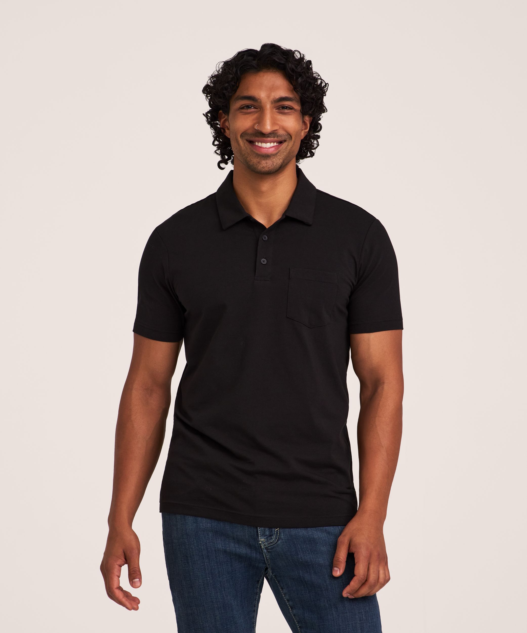 Denver Hayes Men's Modern Fit Stretch Polo Shirt