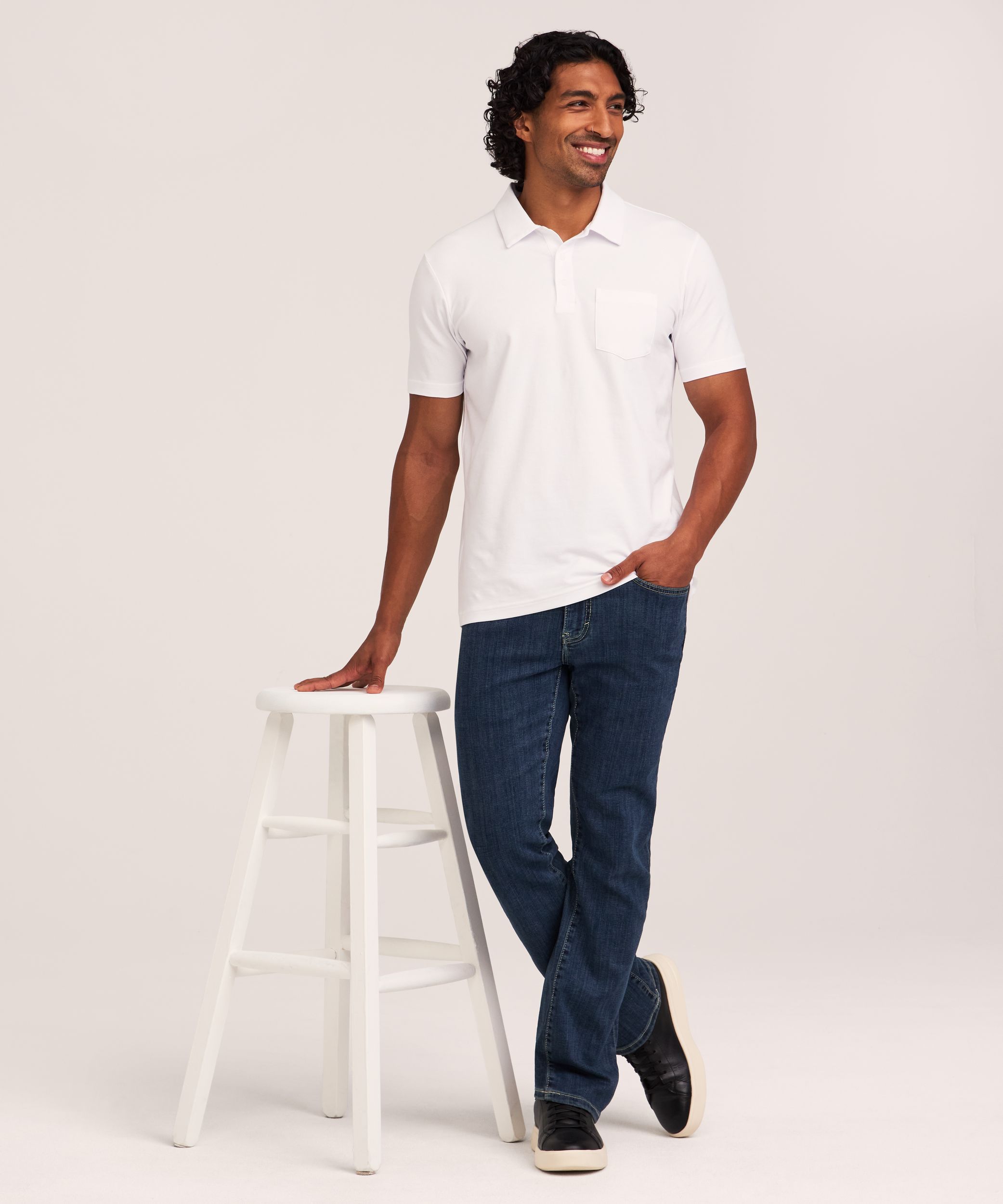 Denver Hayes Men's Modern Fit Stretch Polo Shirt