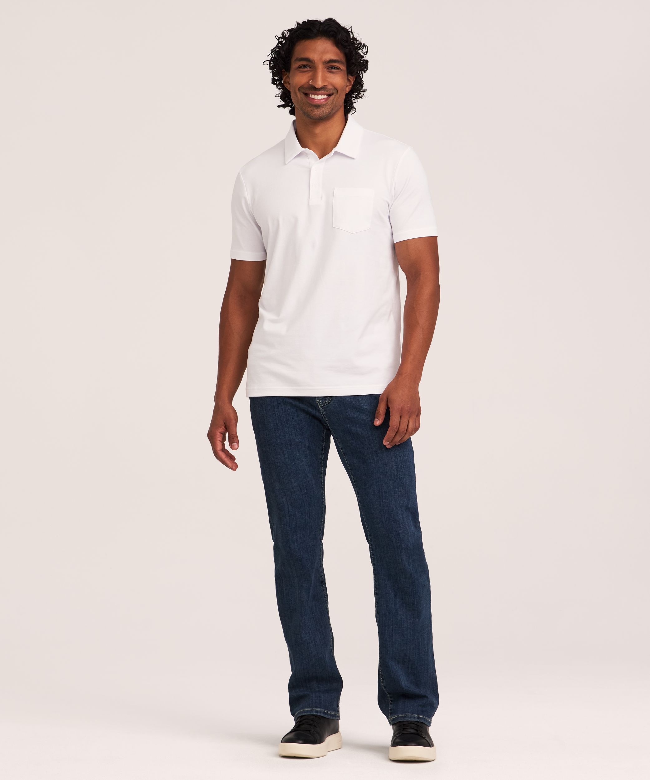 Denver Hayes Men's Modern Fit Stretch Polo Shirt