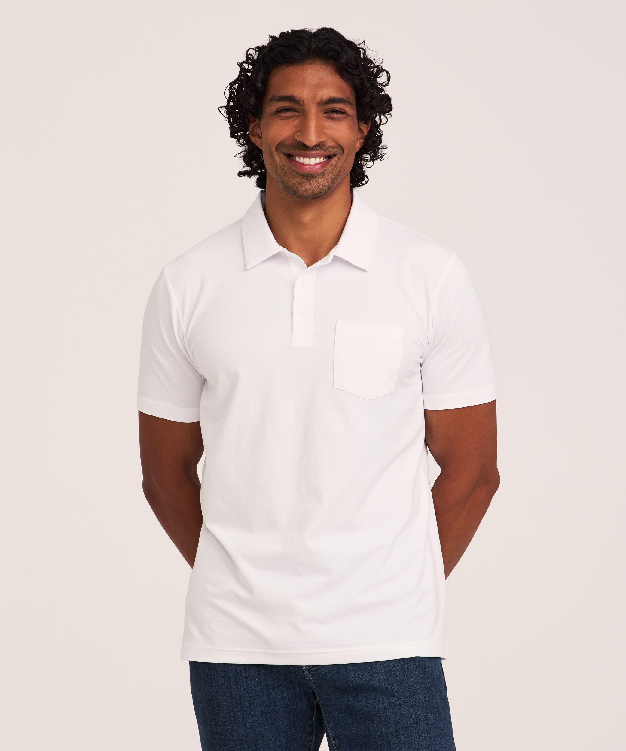 Denver Hayes Men's Modern Fit Stretch Polo Shirt