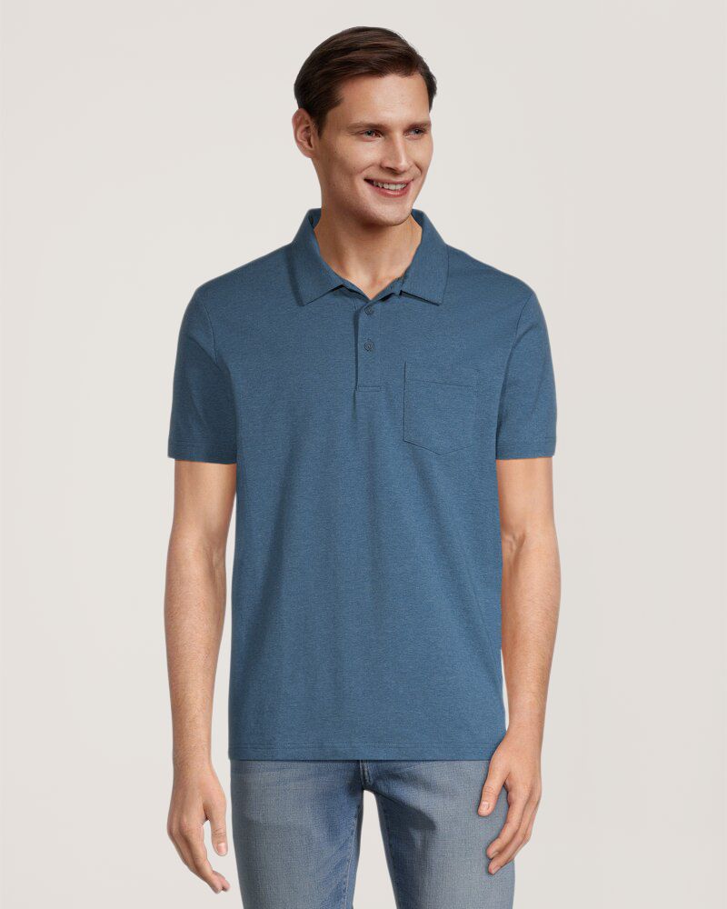 Denver Hayes Men's Tag Free Seasonal Stretch Polo Shirt