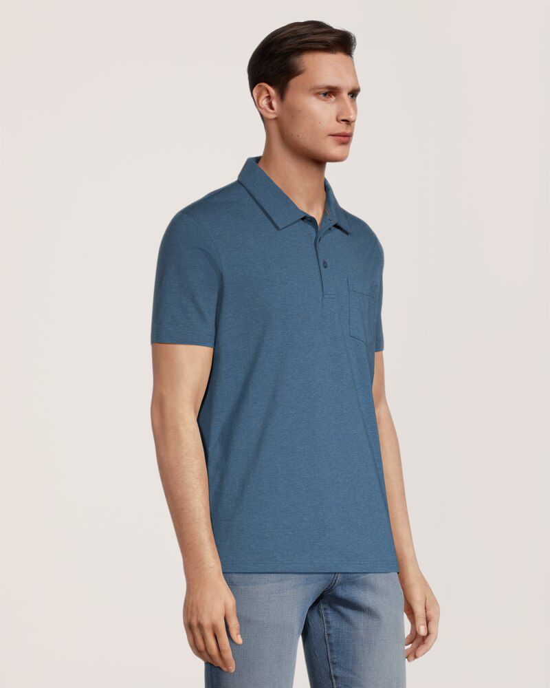 Denver Hayes Men's Tag Free Seasonal Stretch Polo Shirt