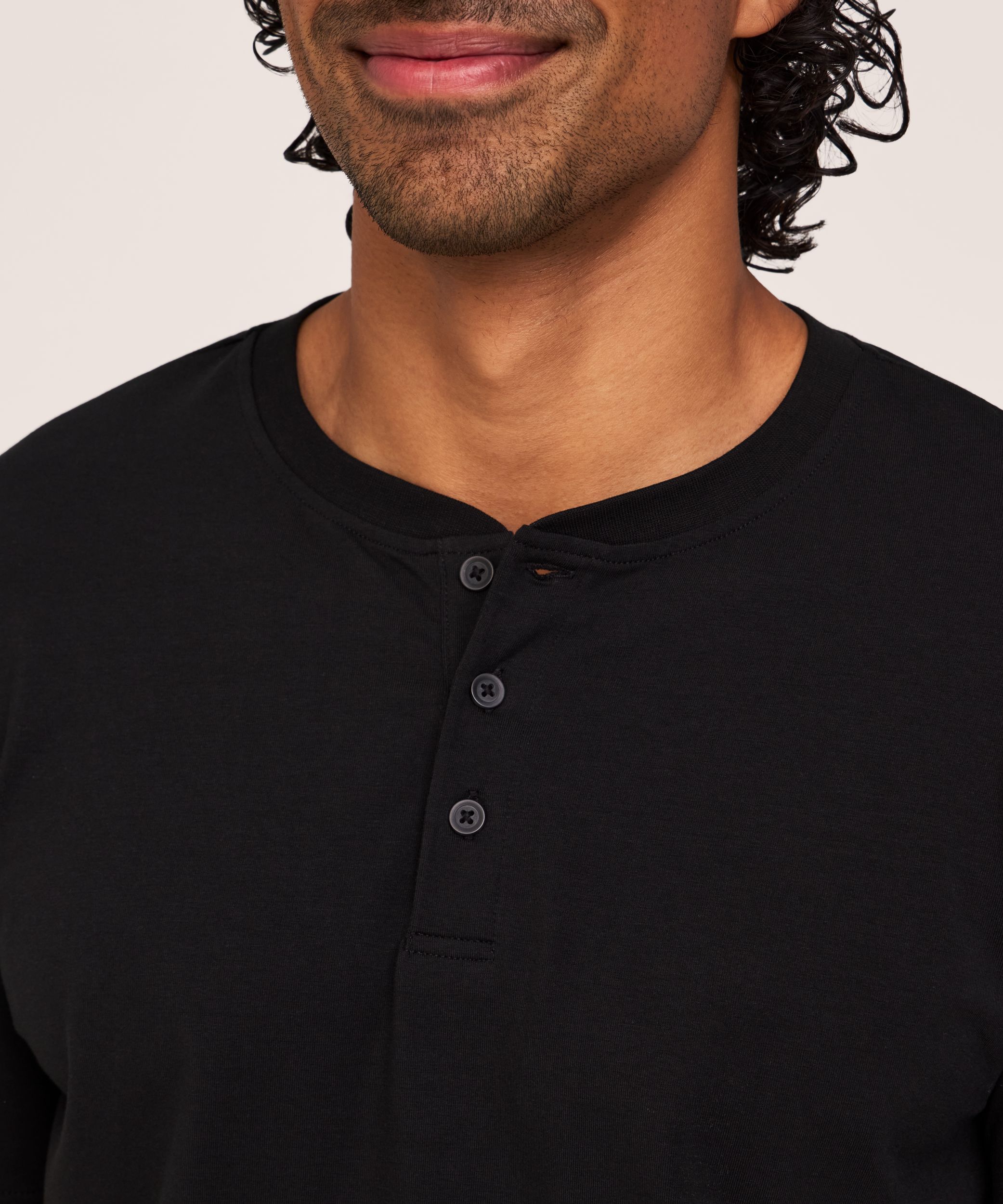 Haut Henley extensible à manches courtes pour hommes, Denver Hayes