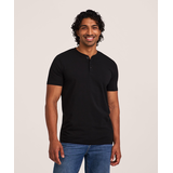 Haut Henley extensible à manches courtes pour hommes, Denver Hayes Front_Flat