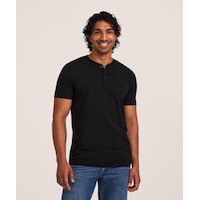 Denver Hayes Men's Stretch Short Sleeve Henley Shirt