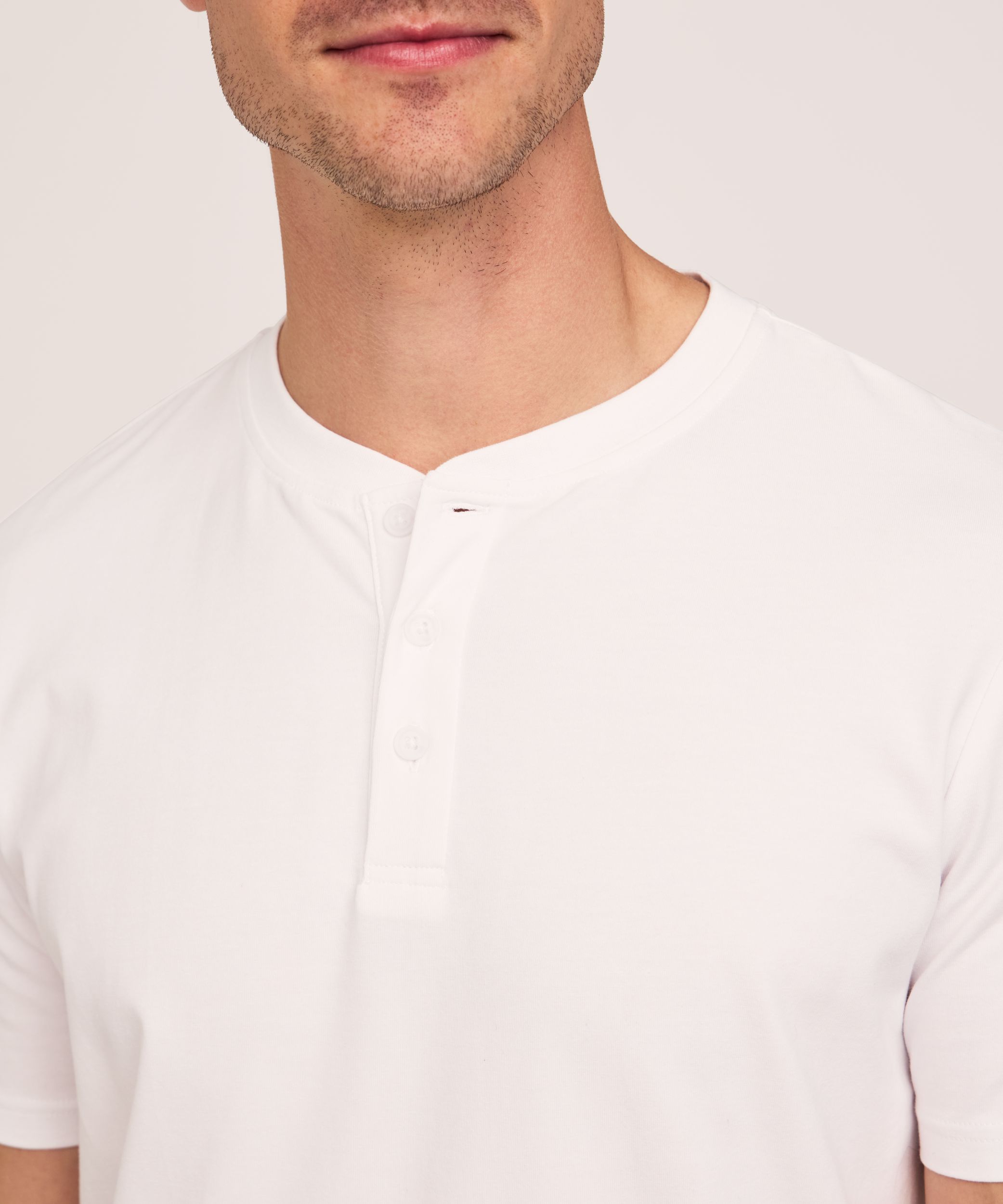 Haut Henley extensible à manches courtes pour hommes, Denver Hayes
