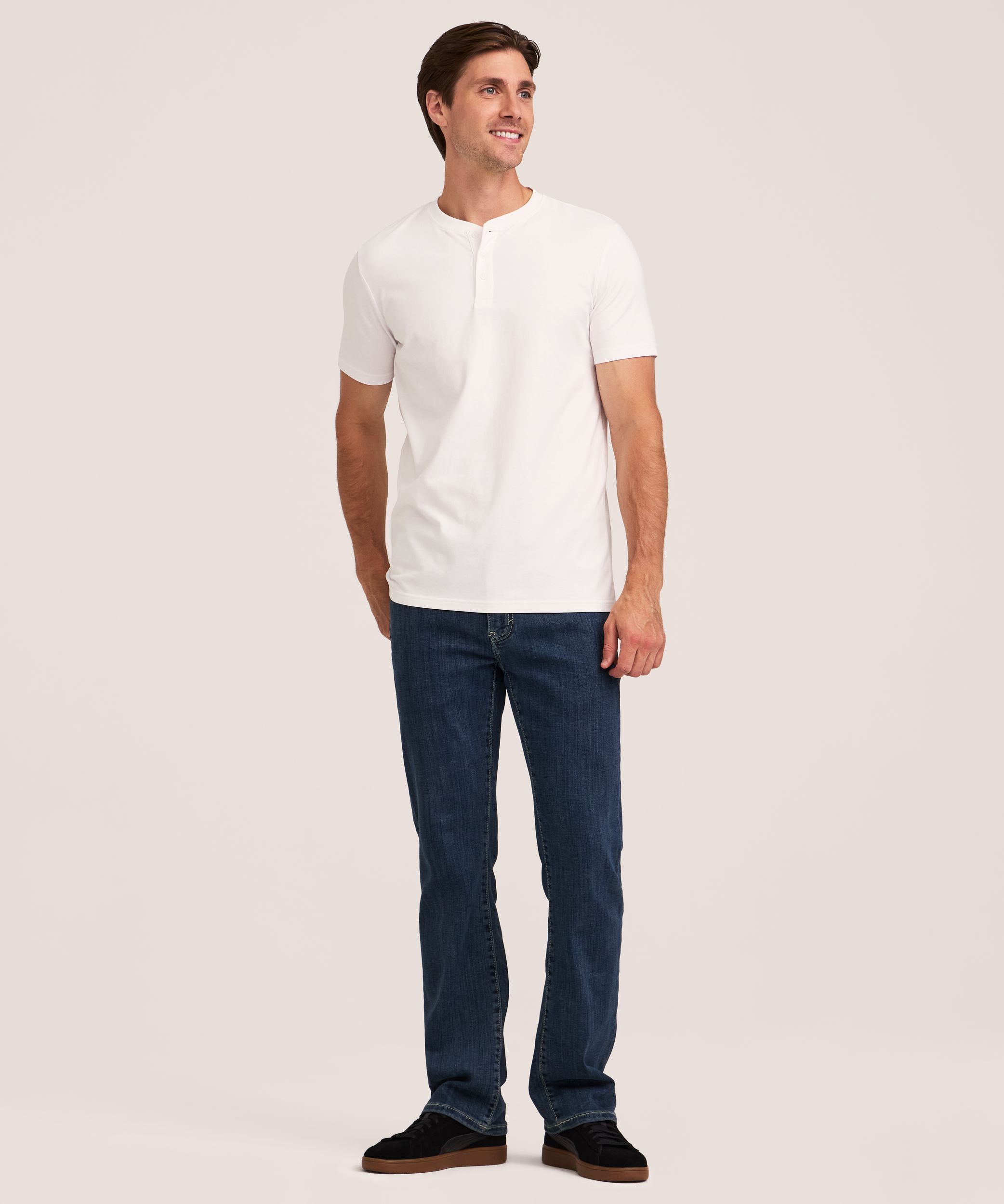 Haut Henley extensible à manches courtes pour hommes, Denver Hayes