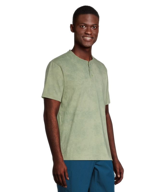 FarWest Men's Tie Dye Henley Shirt Marks
