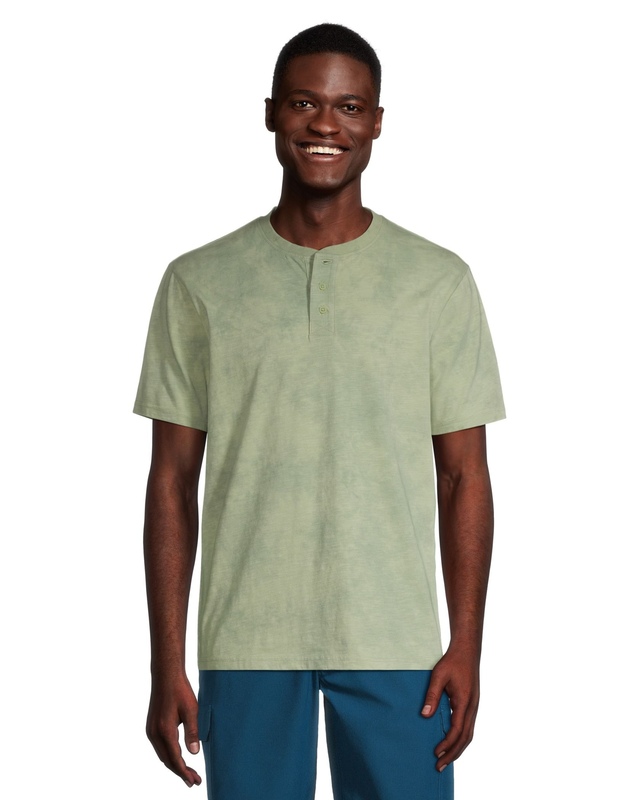 FarWest Men's Tie Dye Henley Shirt Marks