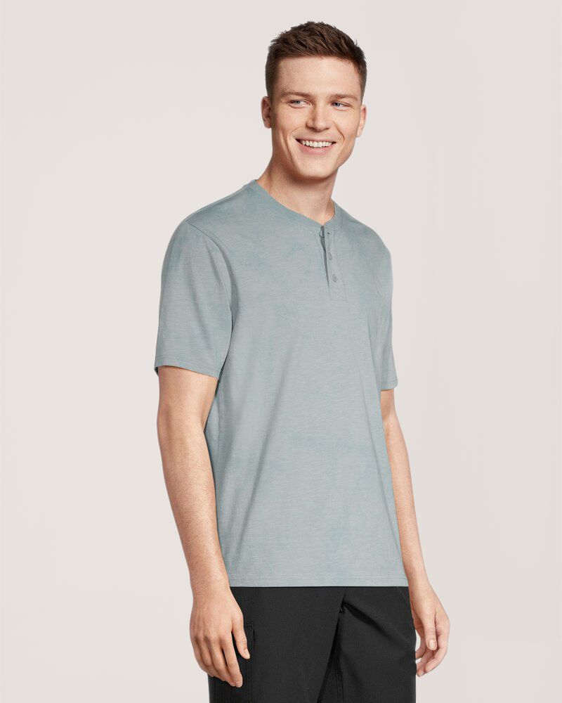 Haut Henley teint par nœuds pour hommes, FarWest