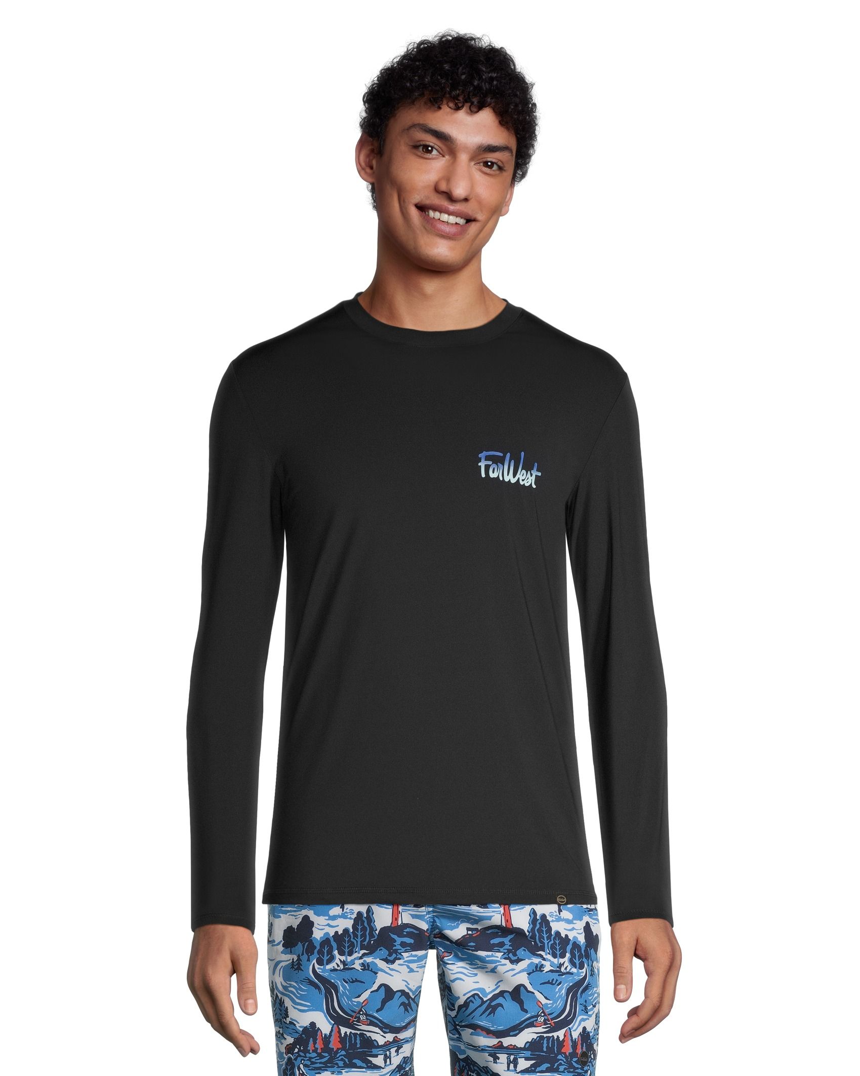 FarWest Men's UV Blocker Long Sleeve Graphic Swim Shirt