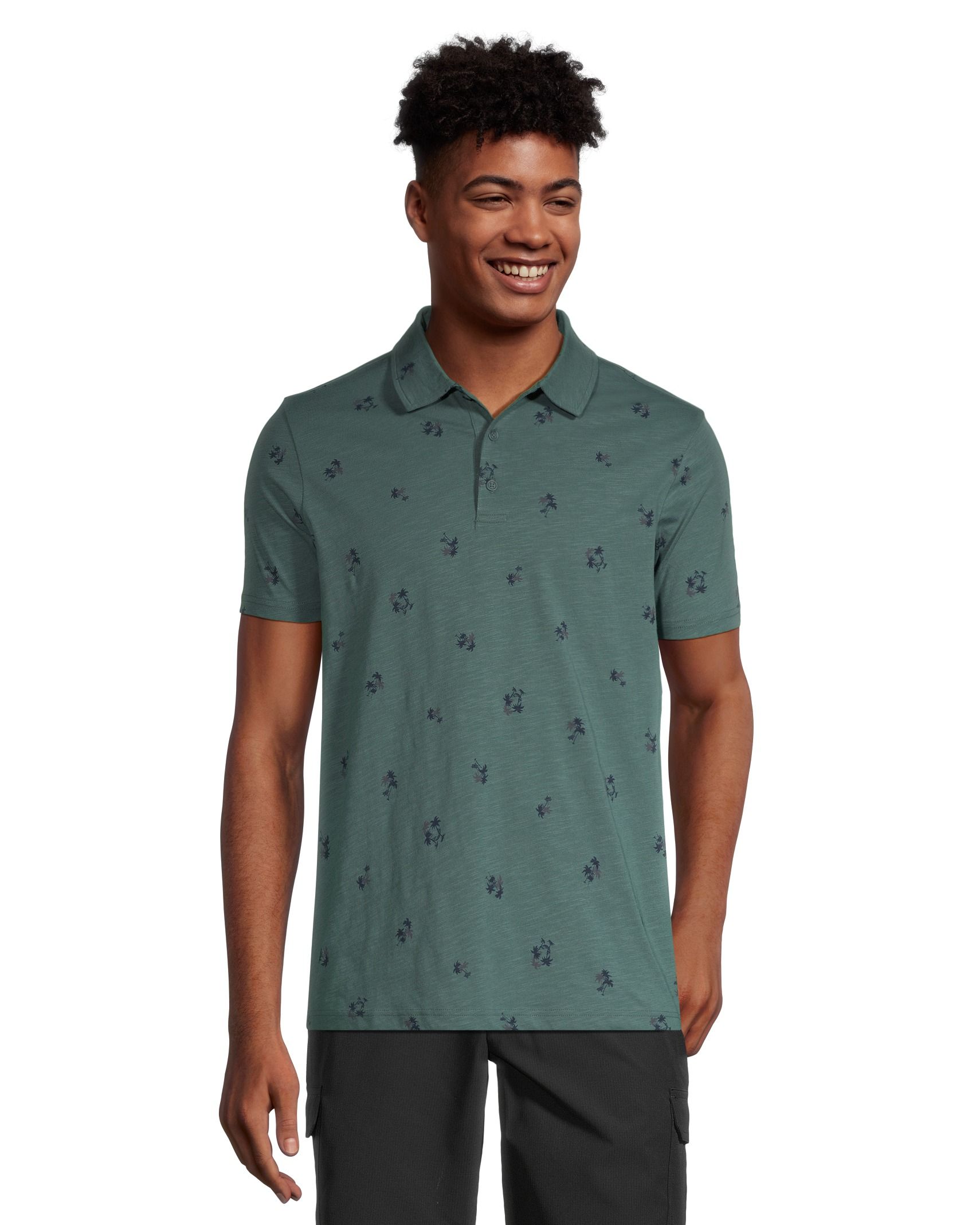 Mens printed polo best sale