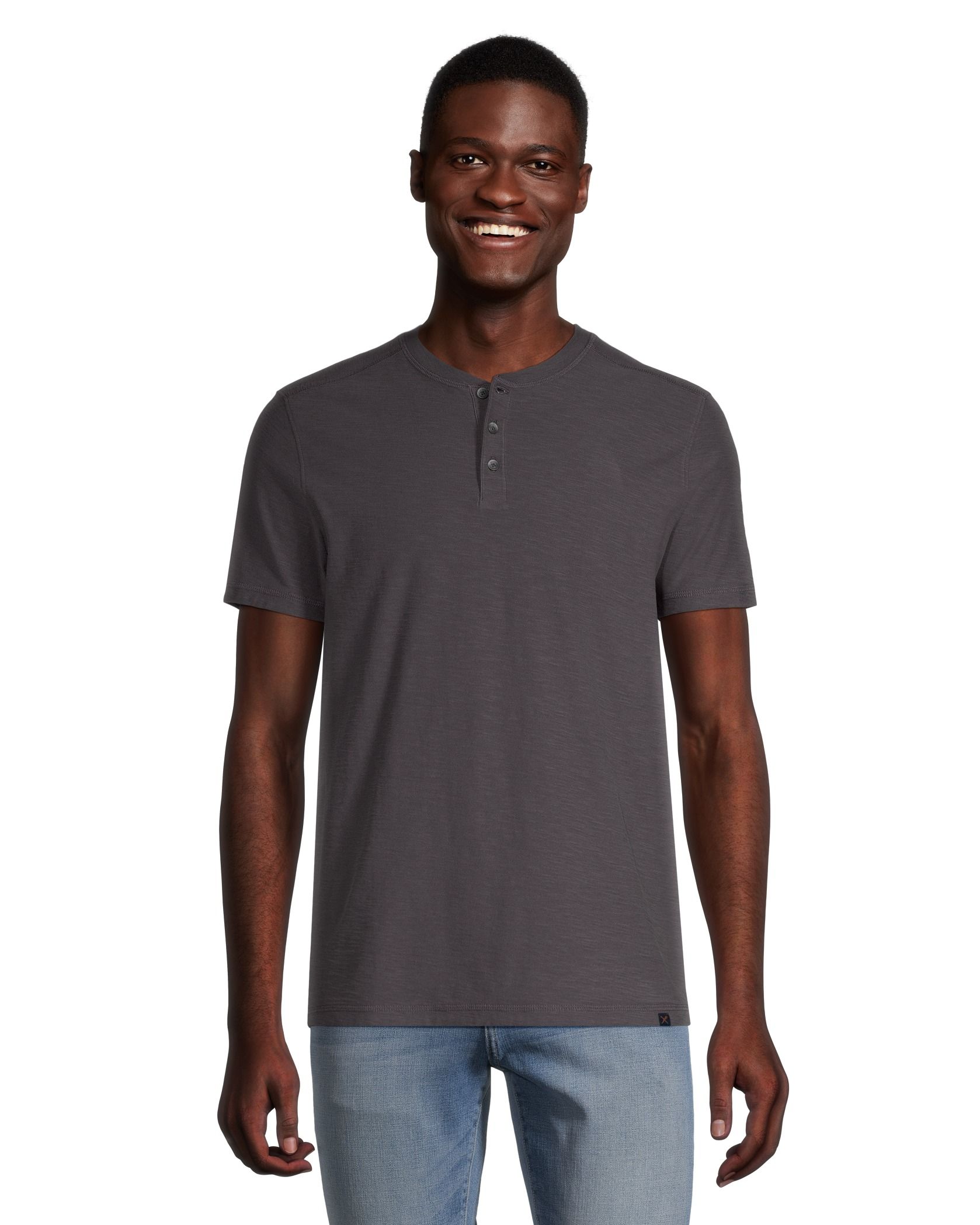 Denver Hayes Men's Garment Wash Slub Henley Shirt | Marks