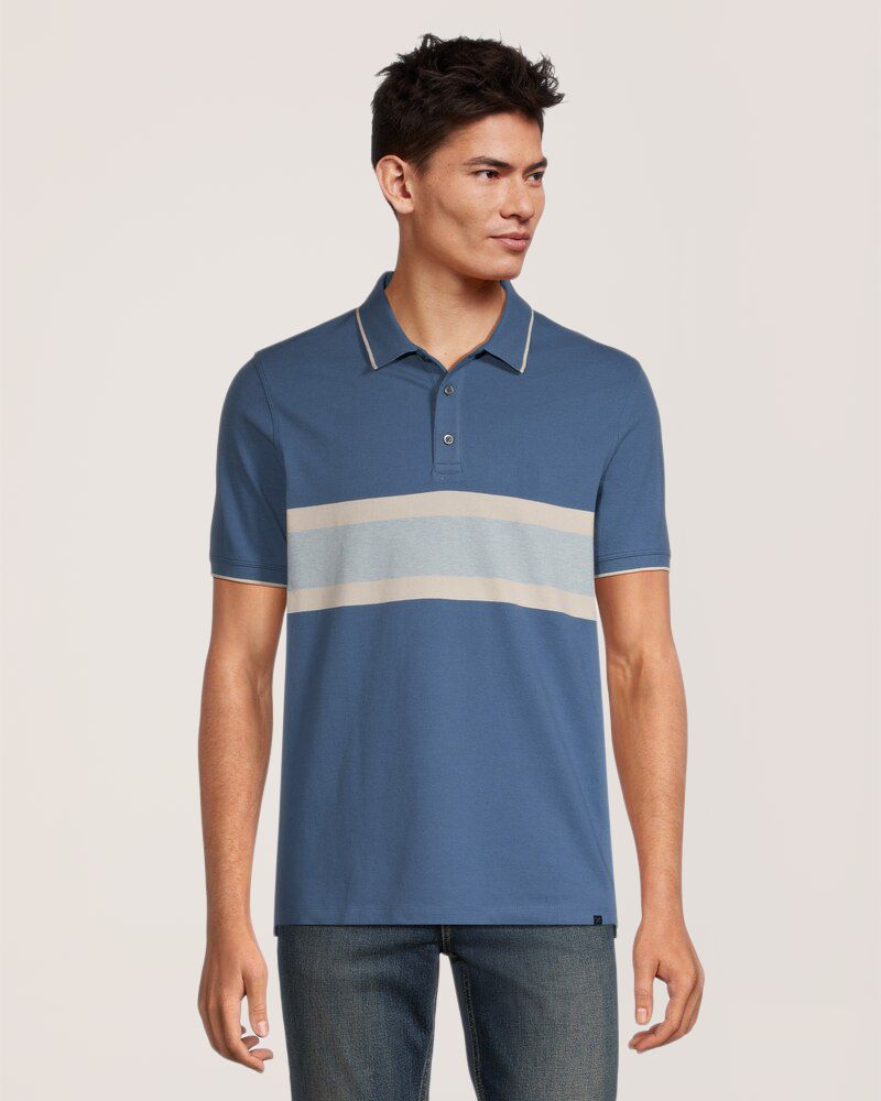 Denver Hayes Men's 50 Wash Stretch Pique Modern Fit Polo Shirt