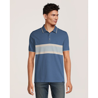 Denver Hayes Men's 50 Wash Stretch Pique Modern Fit Polo Shirt Front_Flat