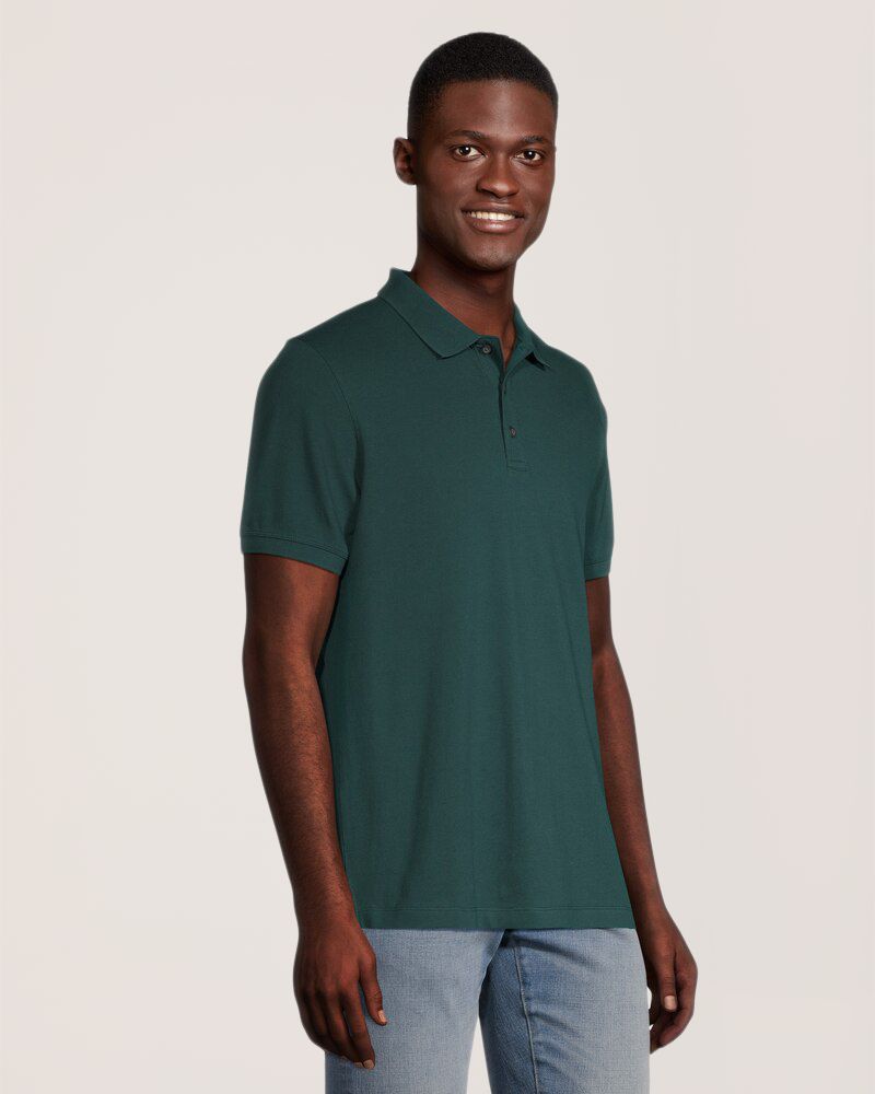 Denver Hayes Men's 50 Wash Stretch Pique Modern Fit Polo Shirt