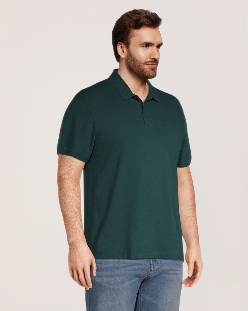 Polo piqué extensible 50&nbsp;lavages à coupe classique pour hommes, Denver Hayes