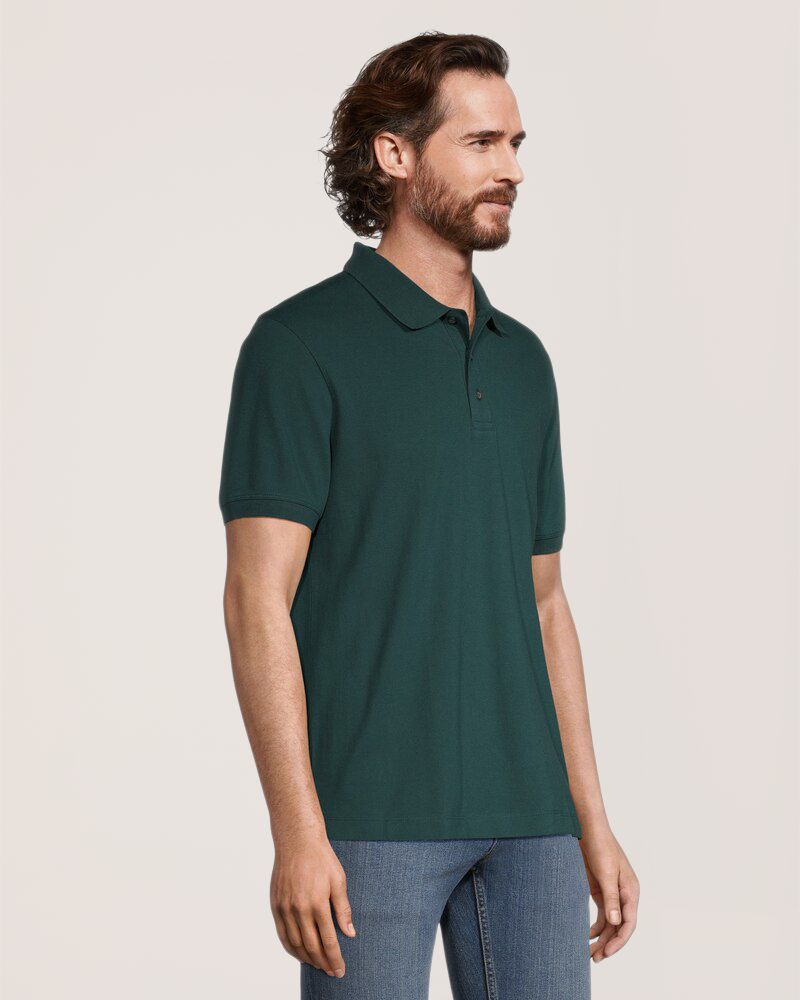 Polo piqué extensible 50&nbsp;lavages à coupe classique pour hommes, Denver Hayes