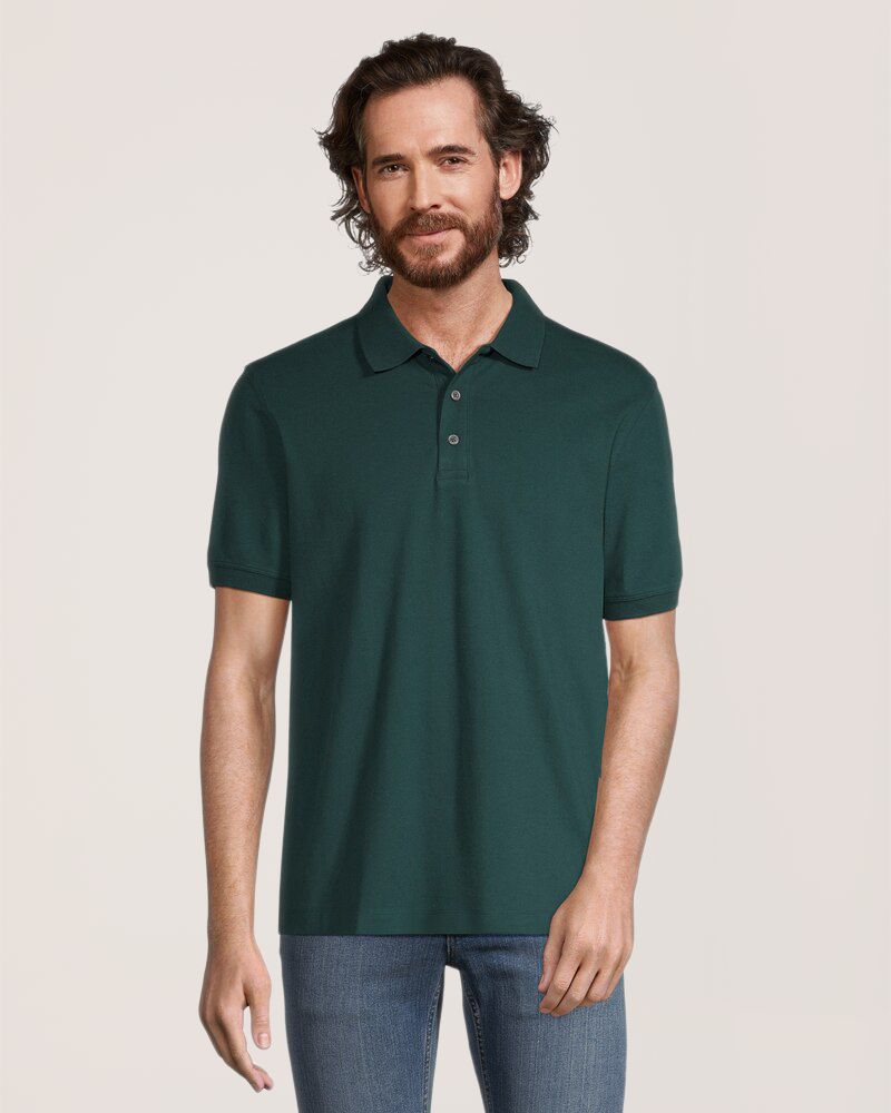 Polo piqué extensible 50&nbsp;lavages à coupe classique pour hommes, Denver Hayes
