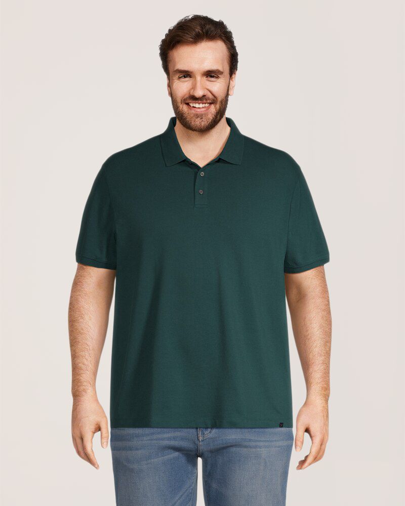 Polo piqué extensible 50&nbsp;lavages à coupe classique pour hommes, Denver Hayes