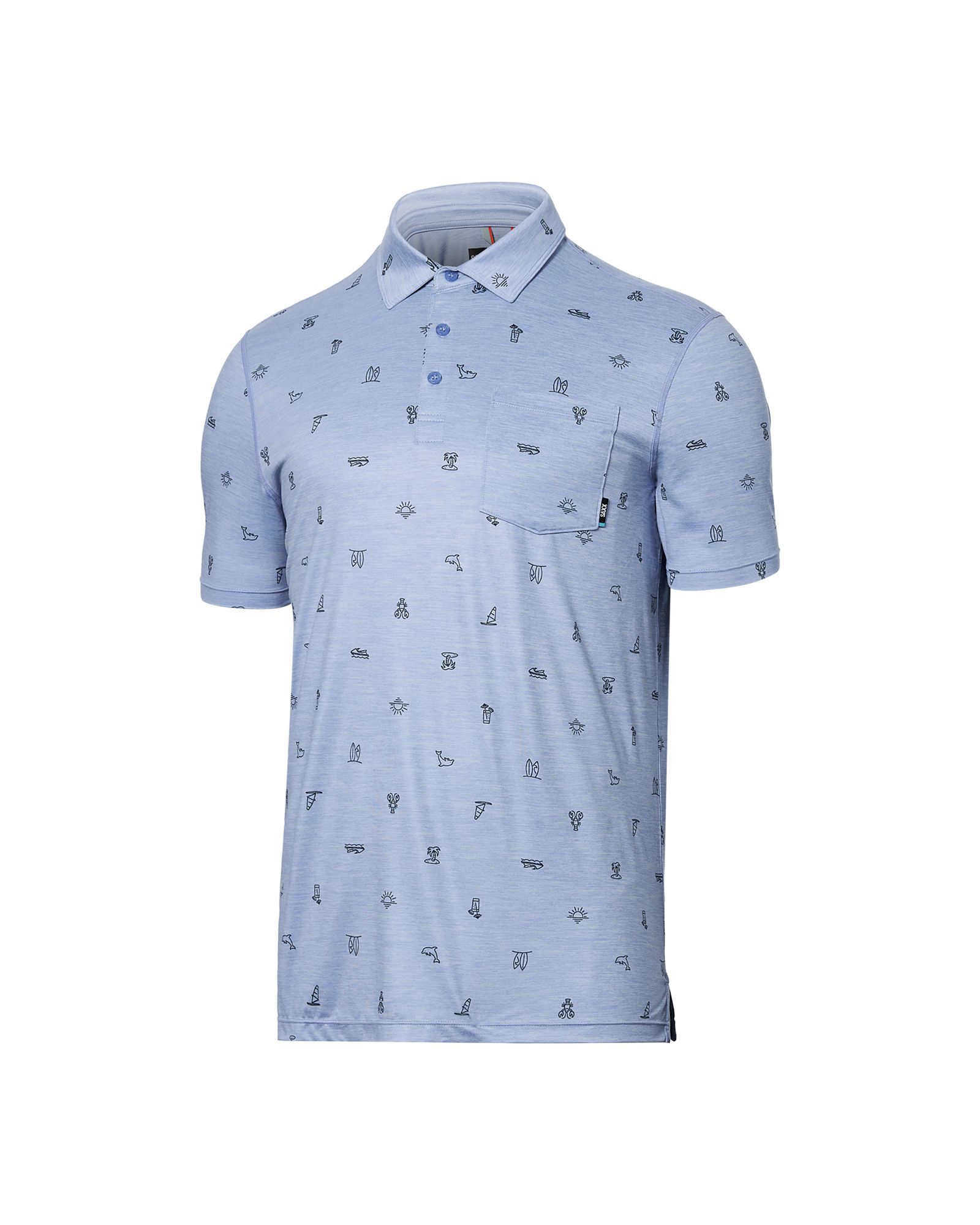 Saxx Men's Droptemp Print Polo T Shirt