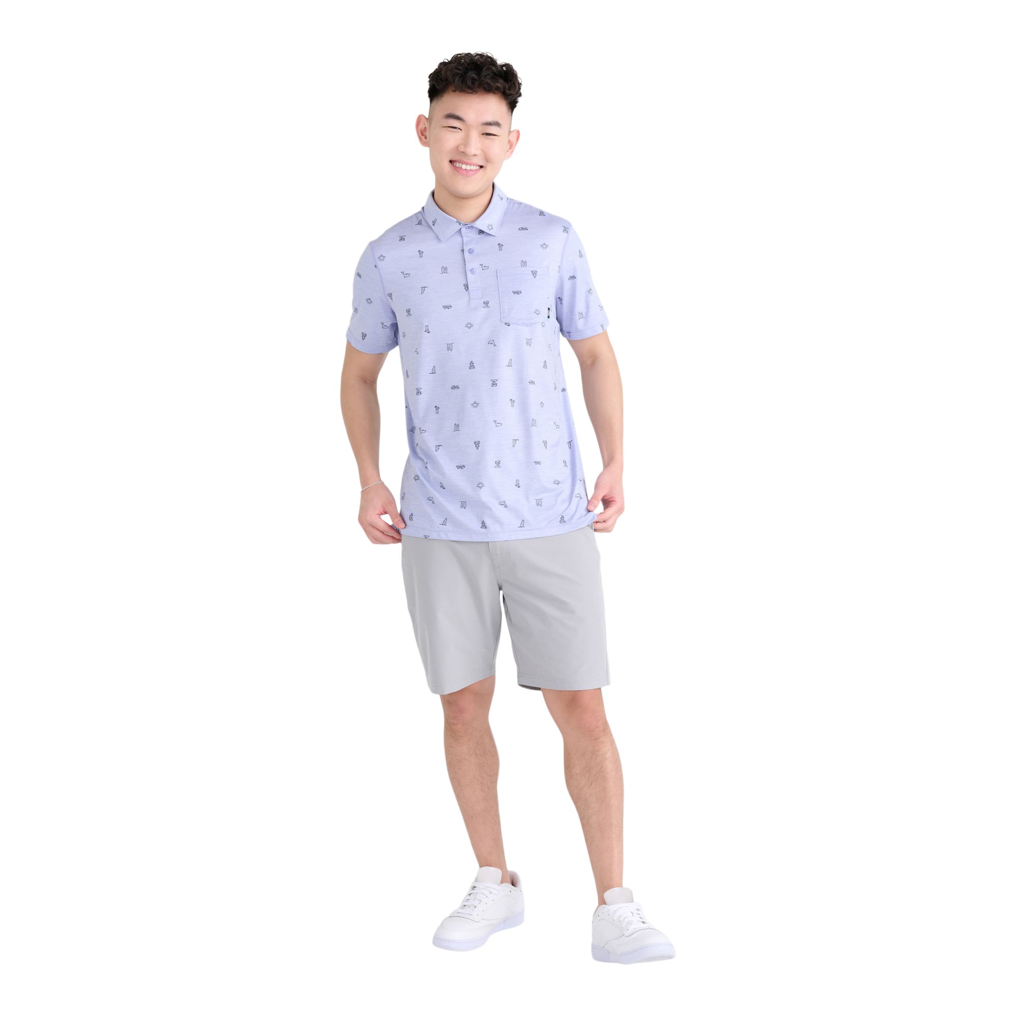 Saxx Men's Droptemp Print Polo T Shirt