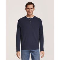 Denver Hayes Men's Waffle Raglan Long Sleeve Henley Shirt