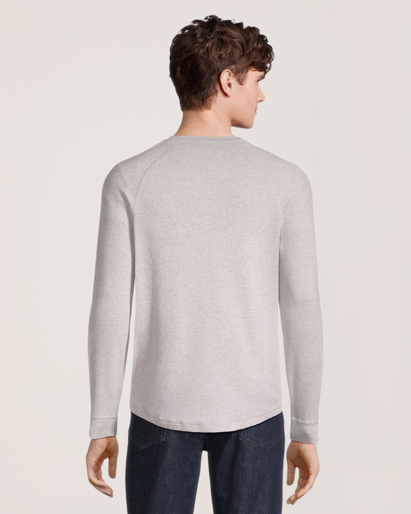 Denver Hayes Men's Waffle Raglan Long Sleeve Henley Shirt