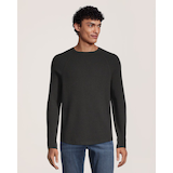 Denver Hayes Men's Waffle Raglan Long Sleeve Crewneck Shirt Front_Flat