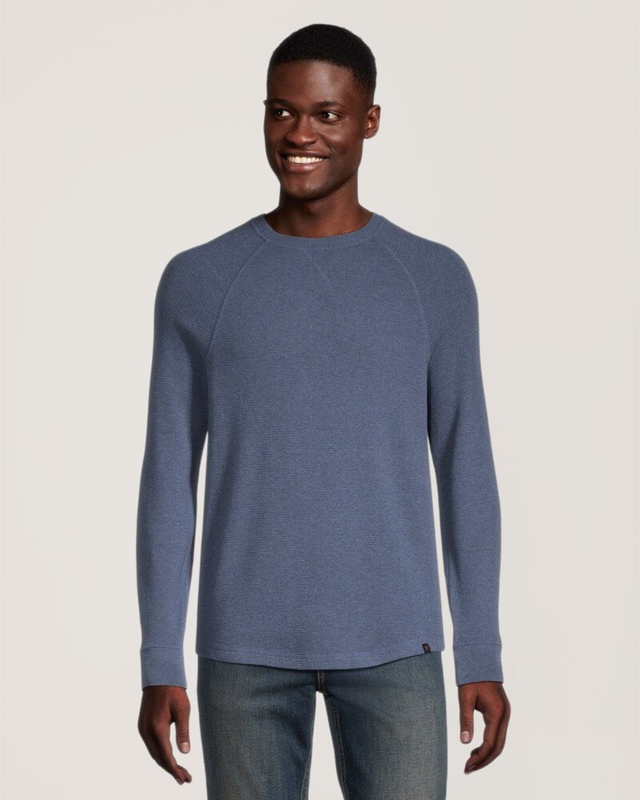 Denver Hayes Men's Waffle Raglan Long Sleeve Crewneck Shirt