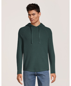 Chandail à capuche en tricot point de brioche avec manches raglan pour hommes, Denver Hayes