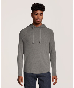 Chandail à capuche en tricot point de brioche avec manches raglan pour hommes, Denver Hayes