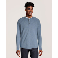 Chemise Henley double couche à manches longues pour hommes, WindRiver Front_Flat