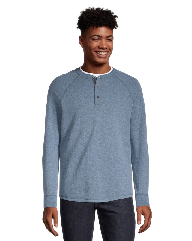 Men's Plaid Long Sleeve Henley Sweatshirt