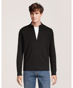 Chemise texturée à manches longues, glissière 1/4 et col cheminée pour hommes, Denver Hayes