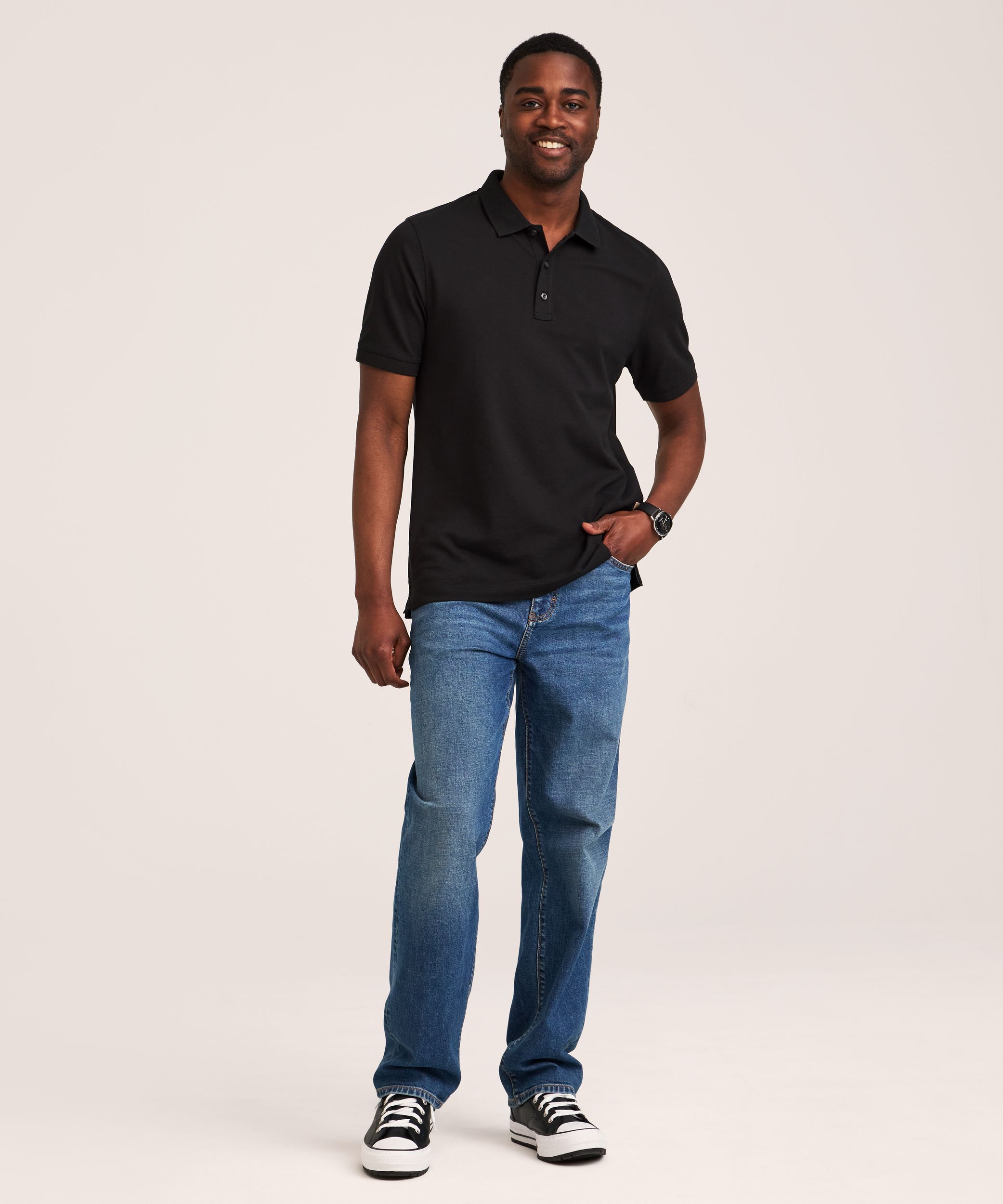 Denver Hayes Men's 50 Wash Stretch Pique Polo Shirt | Mark's