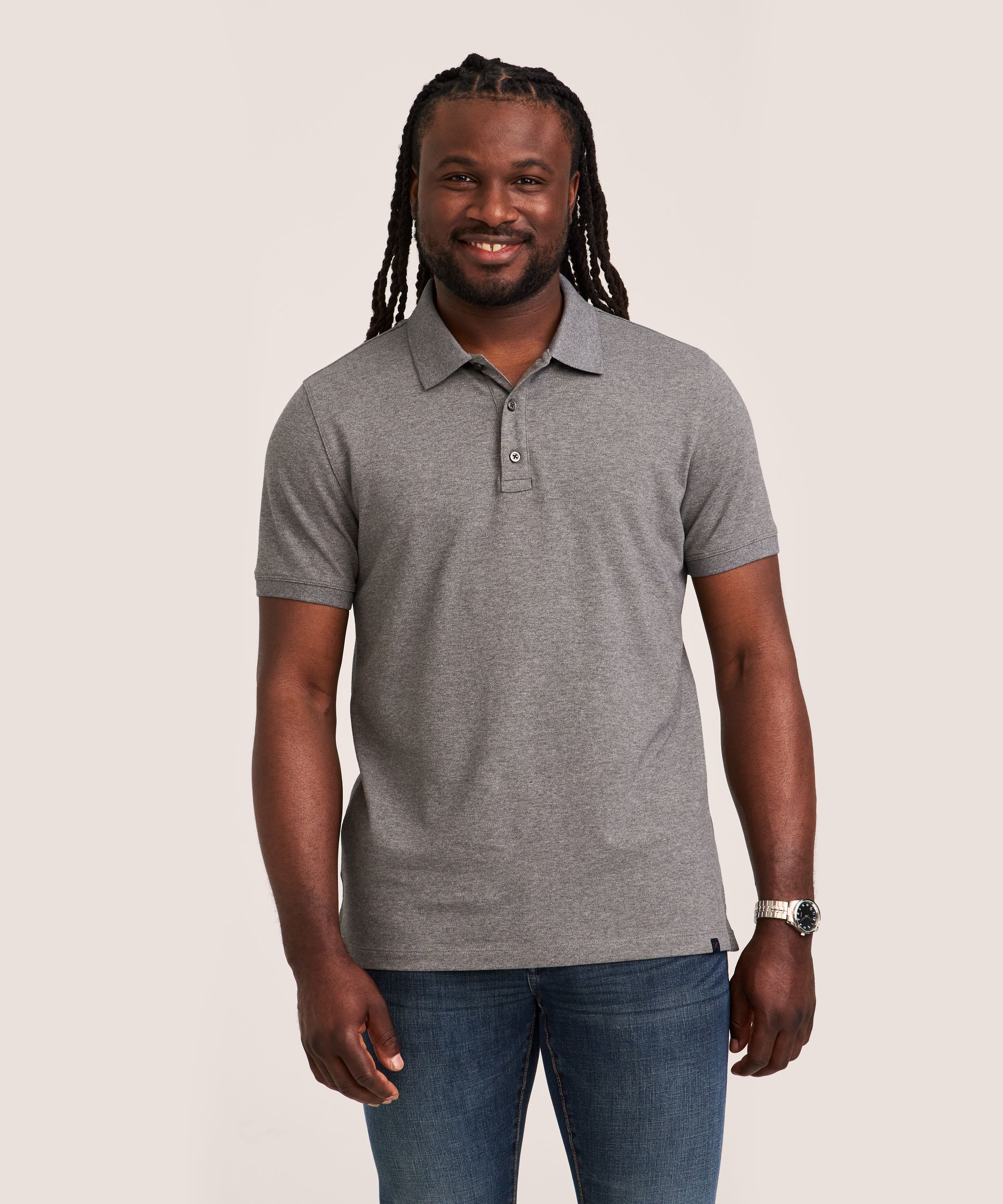Denver Hayes Men's Stretch Pique Polo Shirt