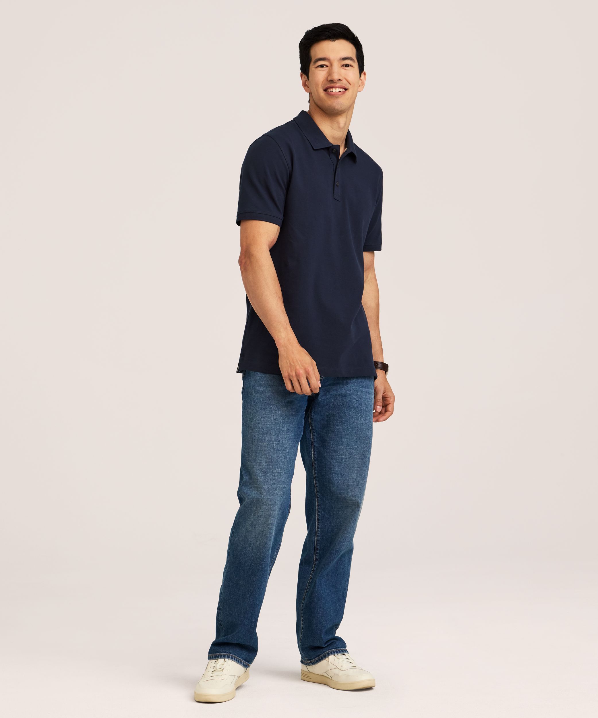 Denver Hayes Men's 50 Wash Stretch Pique Polo Shirt