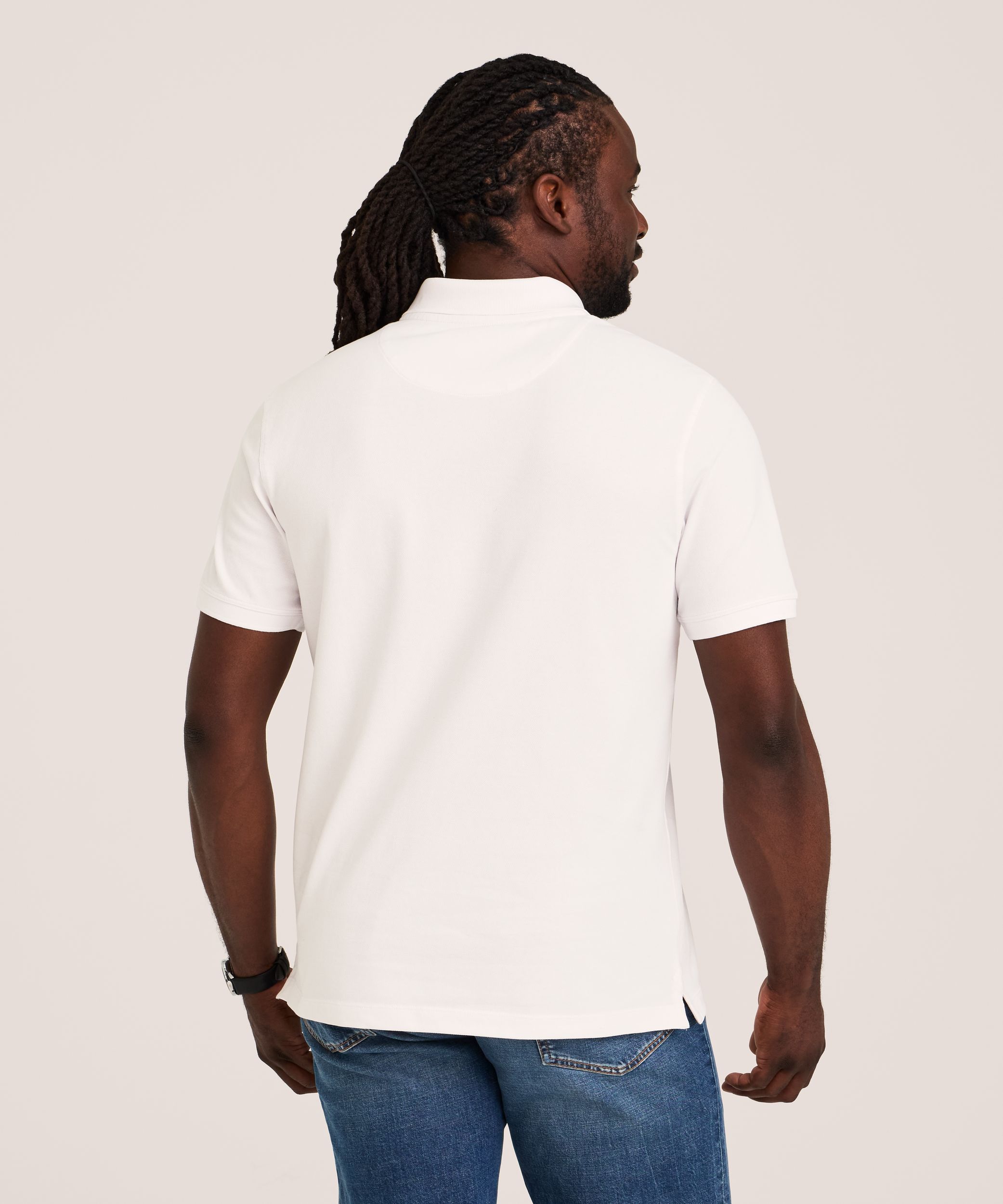 Denver Hayes Men's 50 Wash Stretch Pique Polo Shirt