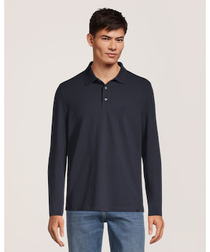 Polo piqué extensible 50&nbsp;lavages à manches longues pour hommes, Denver Hayes