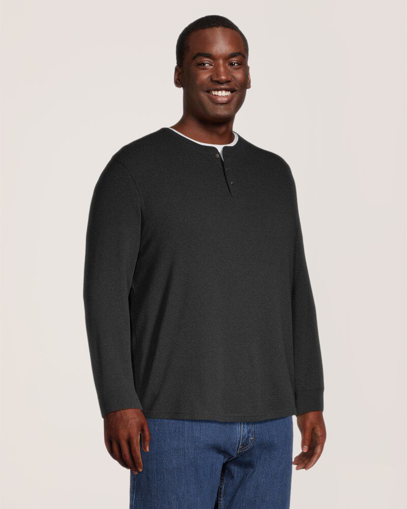 Denver Hayes Men's Ottoman Long Sleeve Henley Shirt