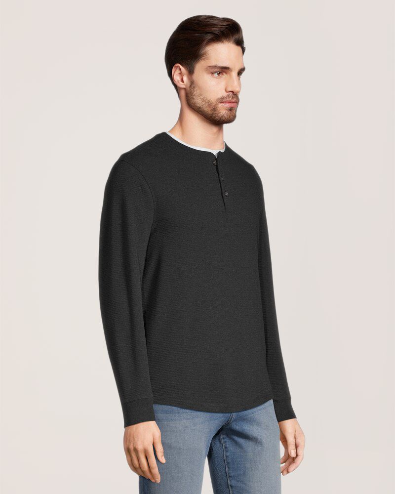 Denver Hayes Men's Ottoman Long Sleeve Henley Shirt