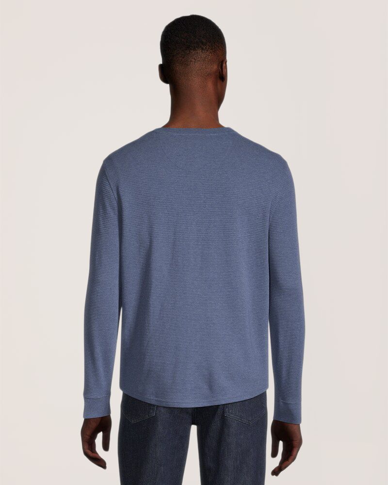 Chemise en tricot ottoman et à manches longues pour hommes, Henley, Denver Hayes